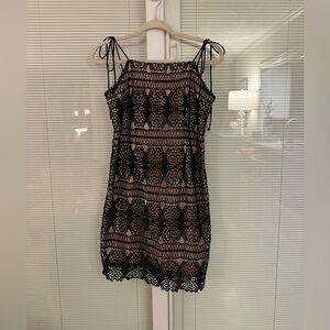 Black lace cocktail dress